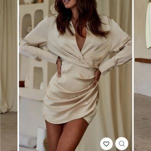 12th Tribe champagne satin dress